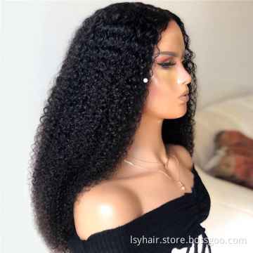 LSY 13x4 Brazilian Kinky Curly Hair Wig 150% Lace Front Human Hair Wigs For Women Black Color Remy Hair Lace Frontal Wig